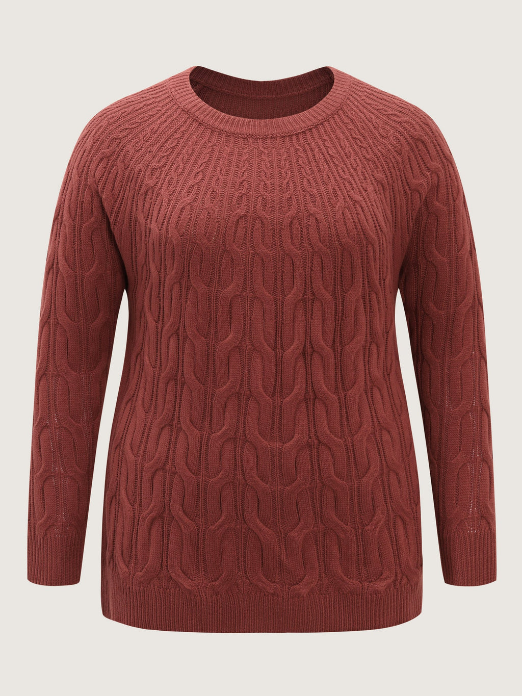 Crew Neck Cable Knit Pullover