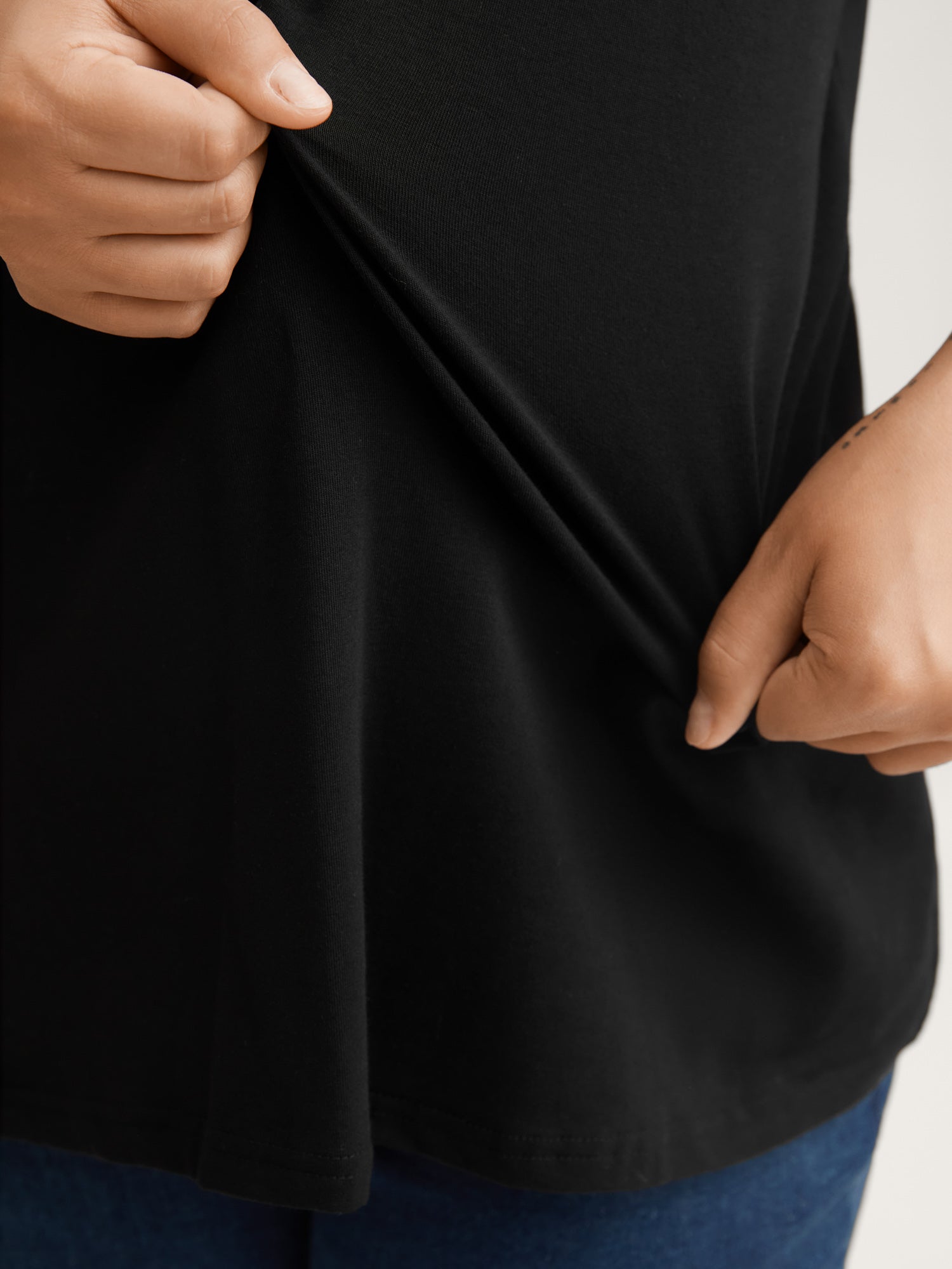 Cotton V Neck Plain Basic T-shirt