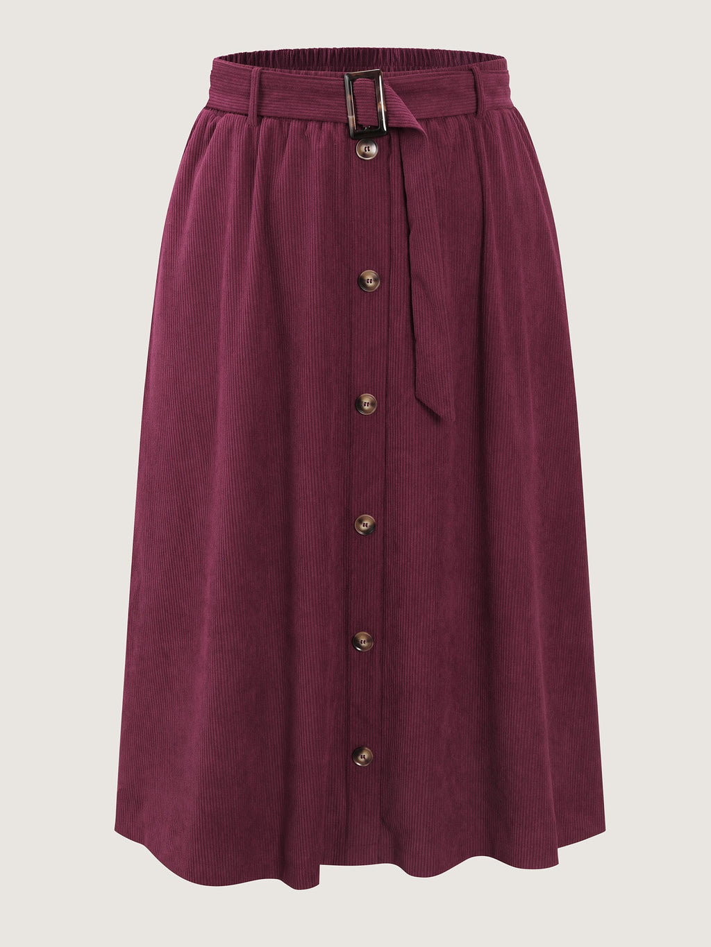 Textured Button-Down Maxi Skirt