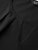 Shimmery Cut-Out Neck Blouse