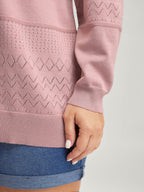 Supersoft Textured Eyelet Trim Pullover