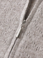 Hooded Zipper-Front Knit Cardigan