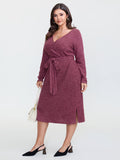 Supersoft Color Blend Knit Belted Midi Dress