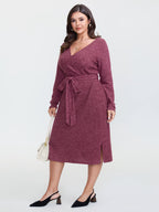 Supersoft Color Blend Knit Belted Midi Dress