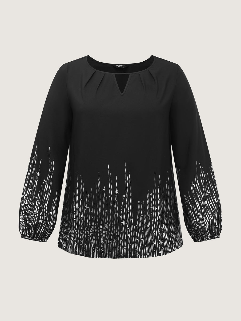 Shimmery Cut-Out Neck Blouse