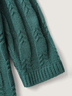 Cable Knit Textured V-Neck Pullover