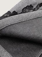 Color Contrast Belted Lace Coat