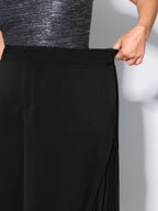 Pleated Side Wide-Leg Pants
