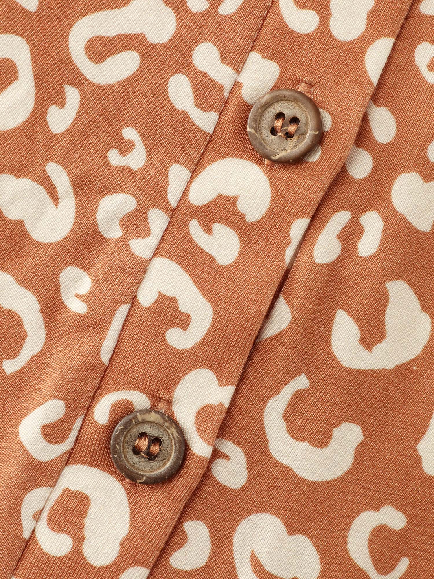 Leopard Print Sleeveless Button Front Lounge jumpsuit