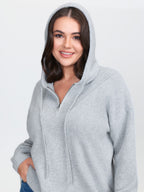 Textured Super Stretchy Hooded Pullover