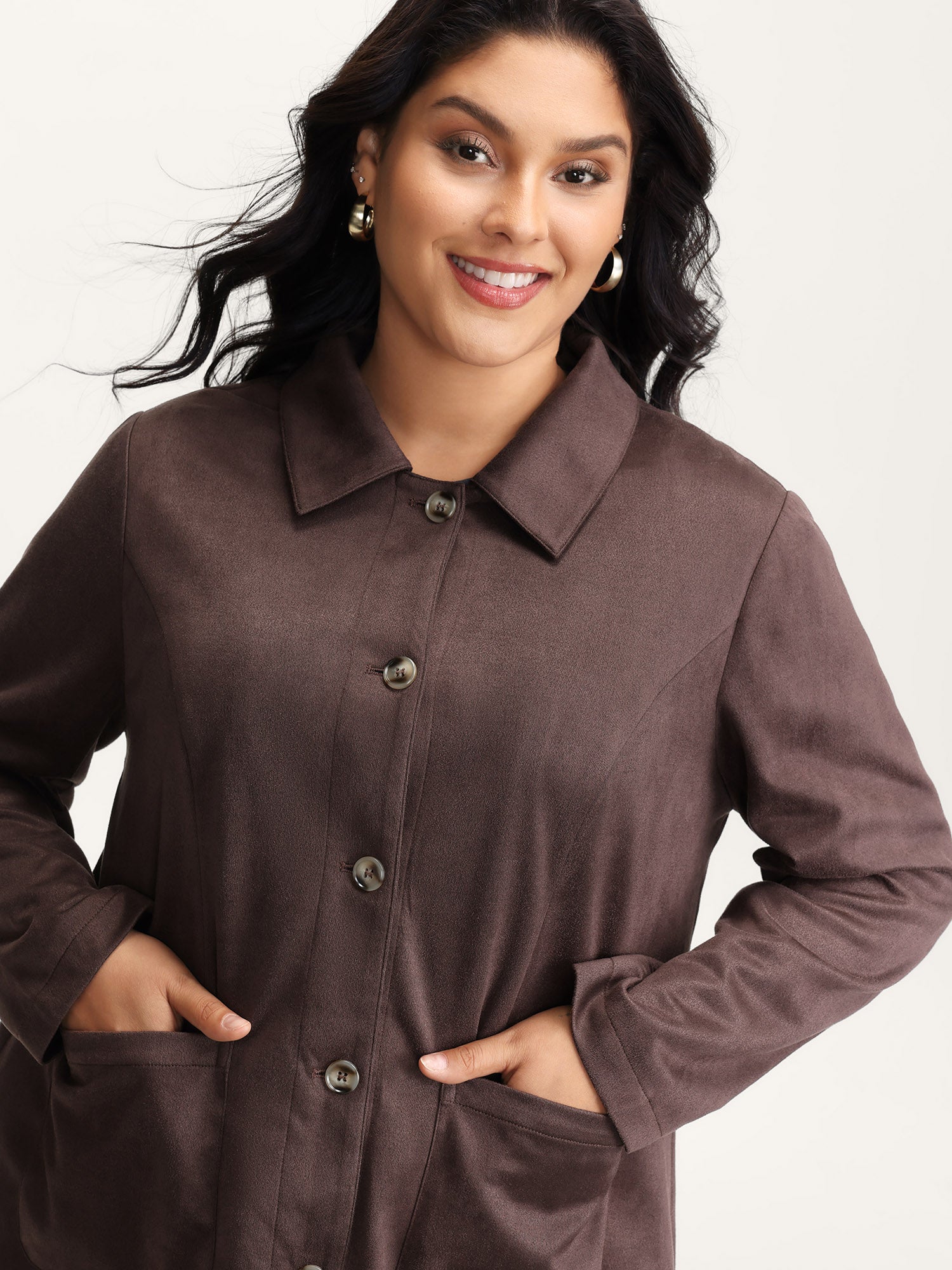 Suede Lined Button-Down Jacket
