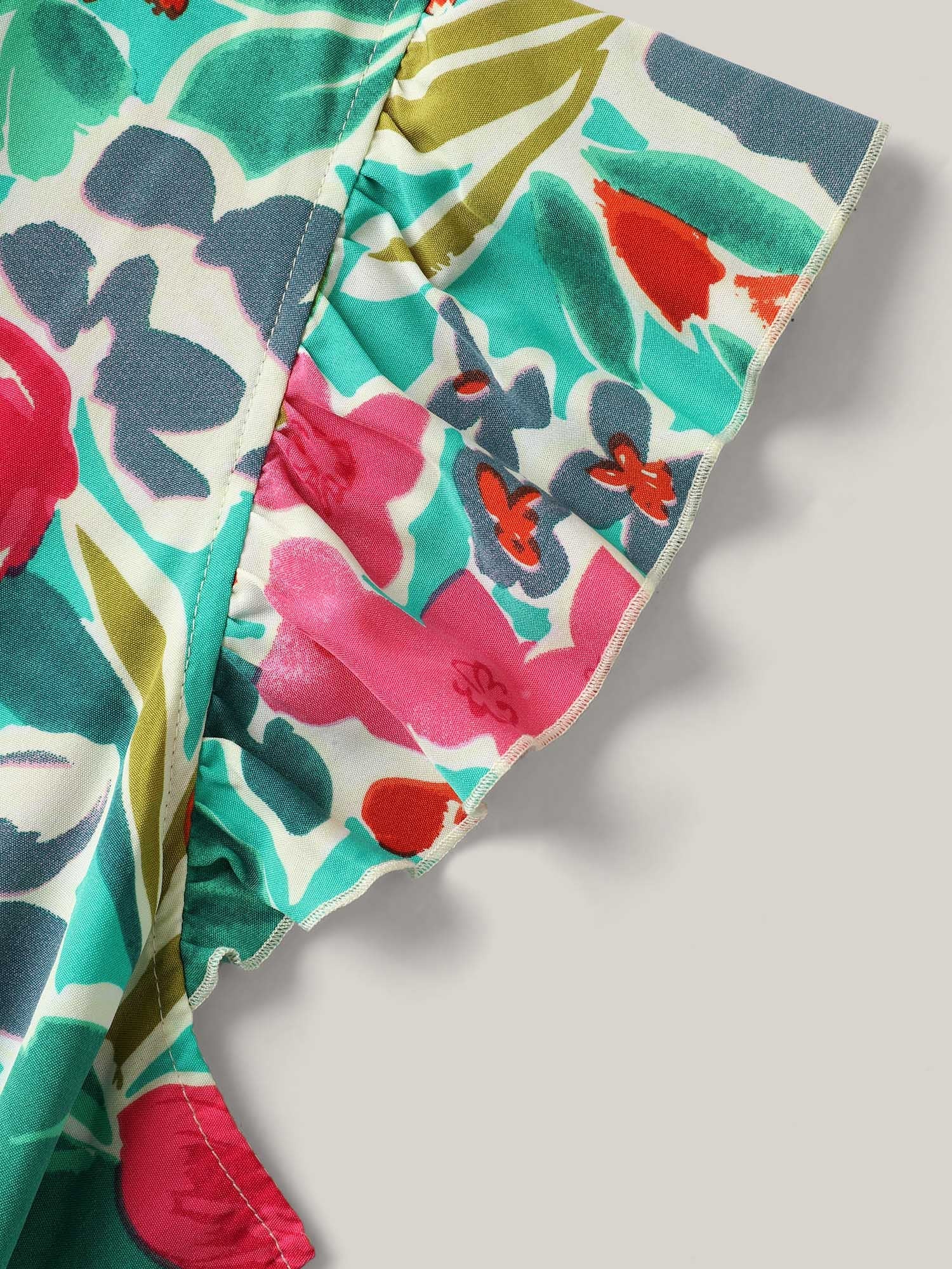 Sunkissed Floral Print Button Wide-Leg Jumpsuit