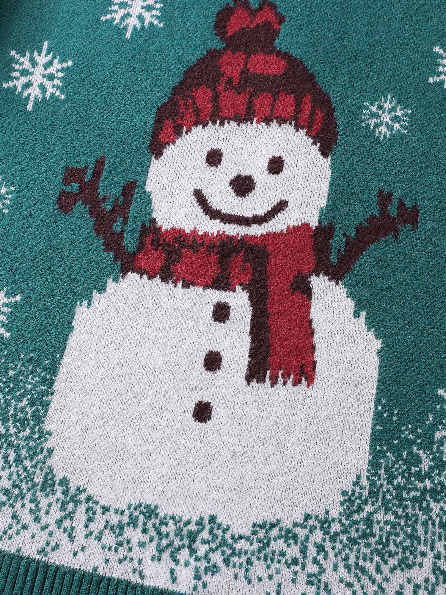 Supersoft Snowman Jacquard Color Block Pullover