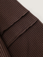 Brushed Waffle Rivet Neckline Sweatshirt