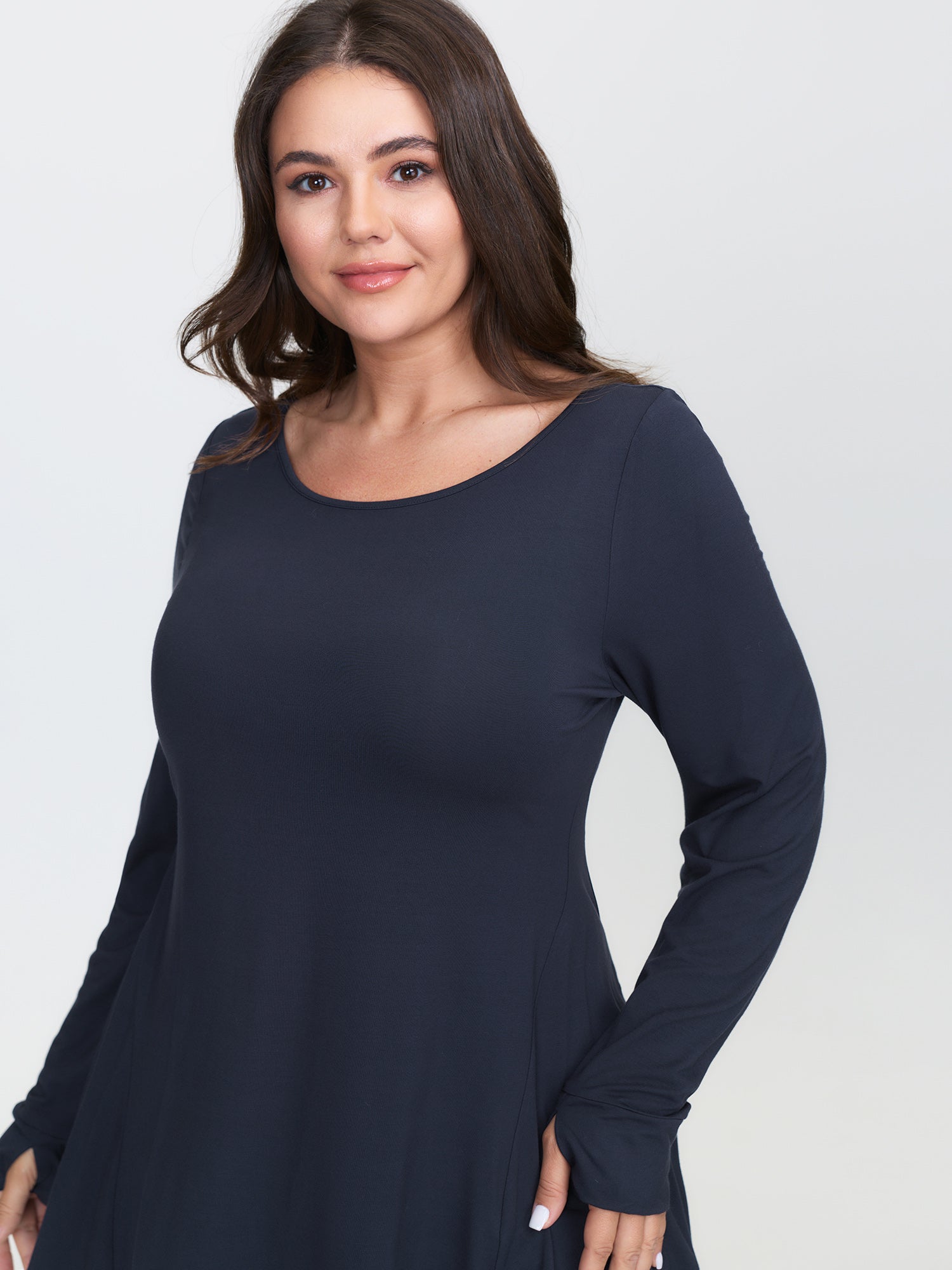 Supersoft Ruffled Hem Knit Top