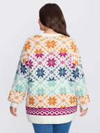 Color Gradient Snowflake Pattern Pullover
