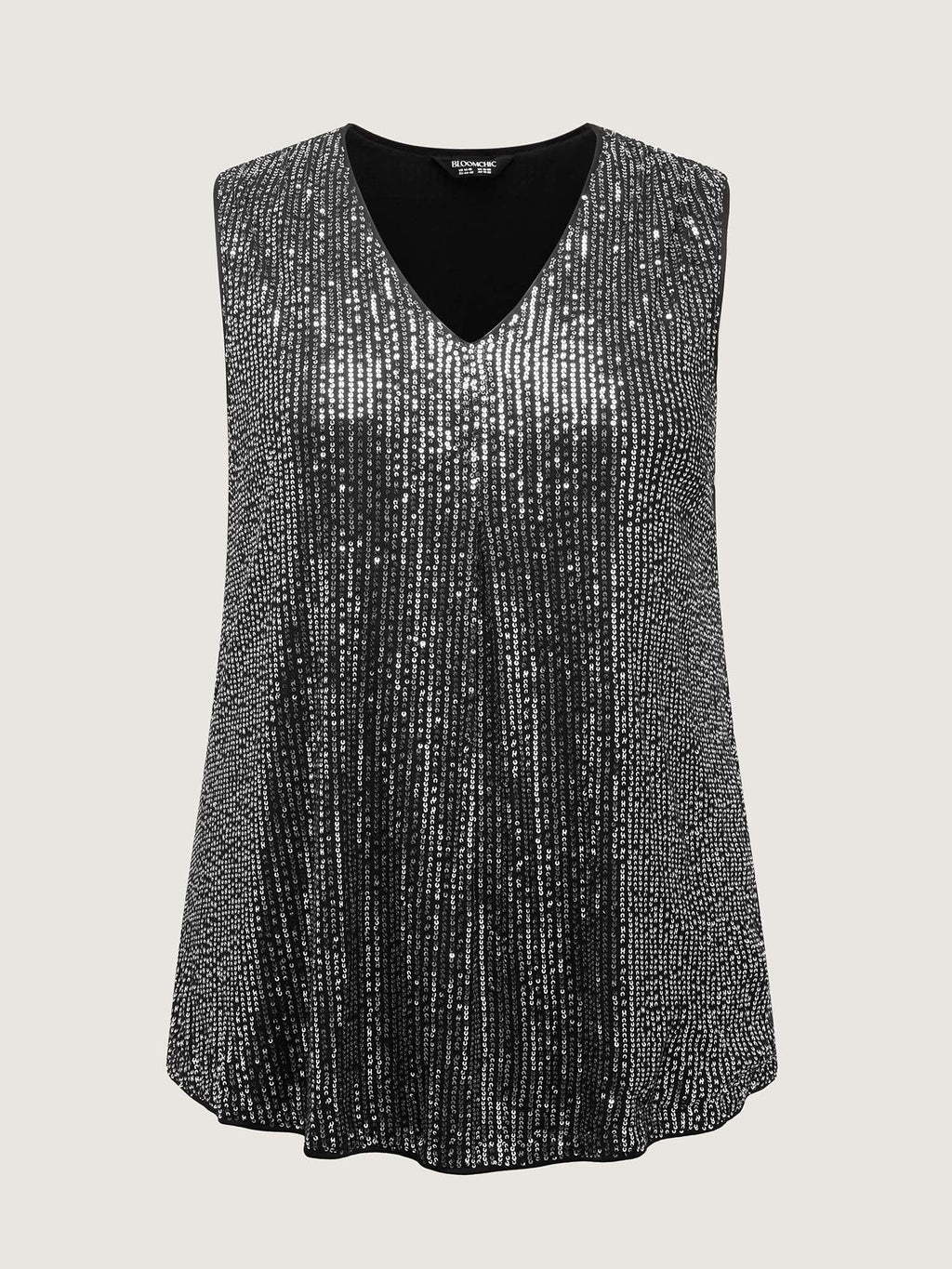 Shimmery Sequin V-Neck A-Line Tank Top