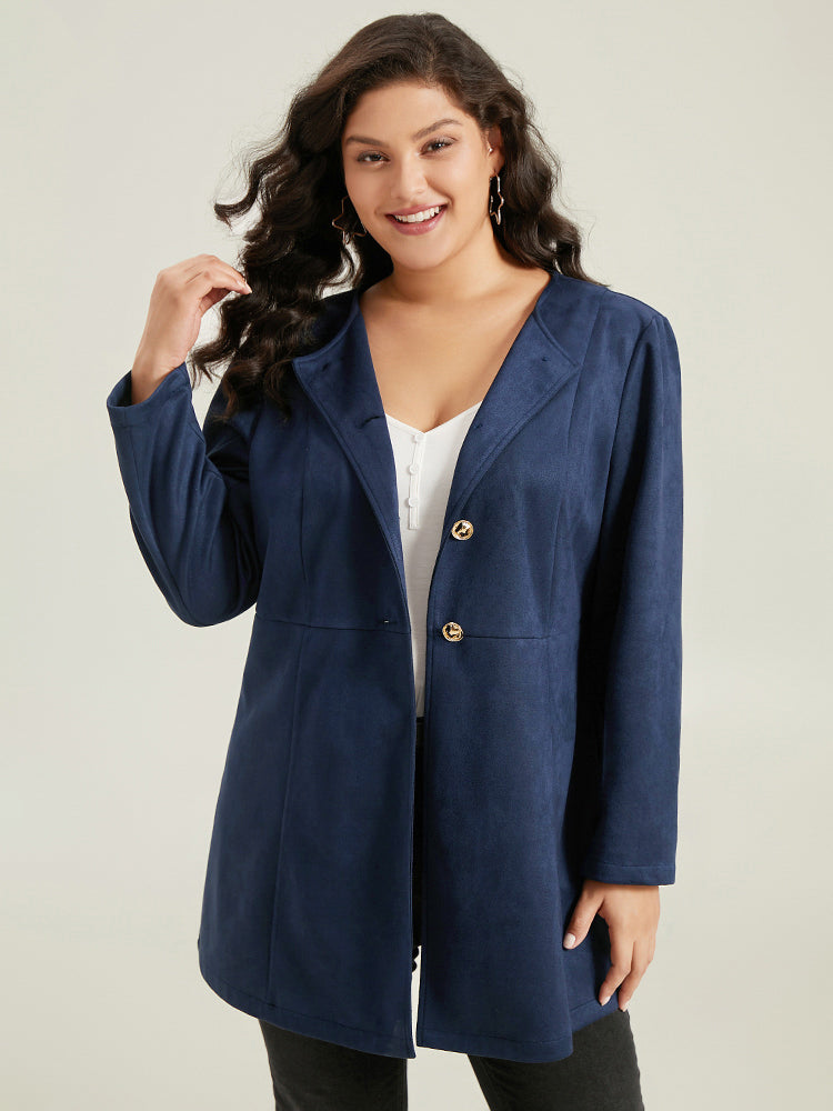 Plain Pleated Metal Detail Jacket