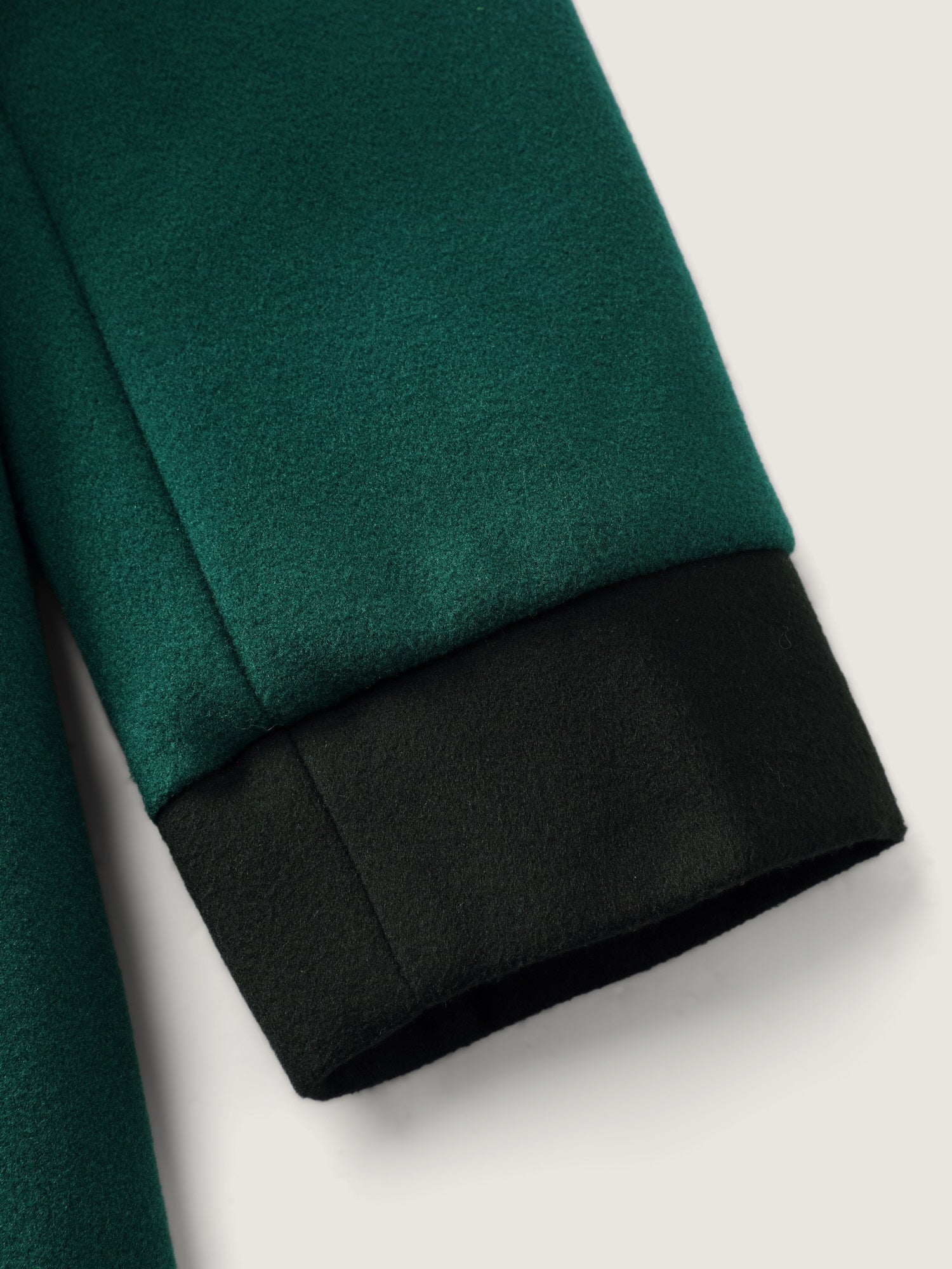 Color Contrast Belted Lined Coat