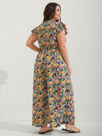 Sunkissed Floral Print Button Wide-Leg Jumpsuit
