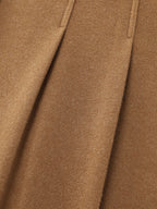 Button Front Pleated Plain Coat