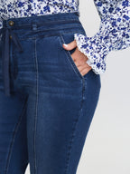 Seamed Drawstring Bootcut Jeans