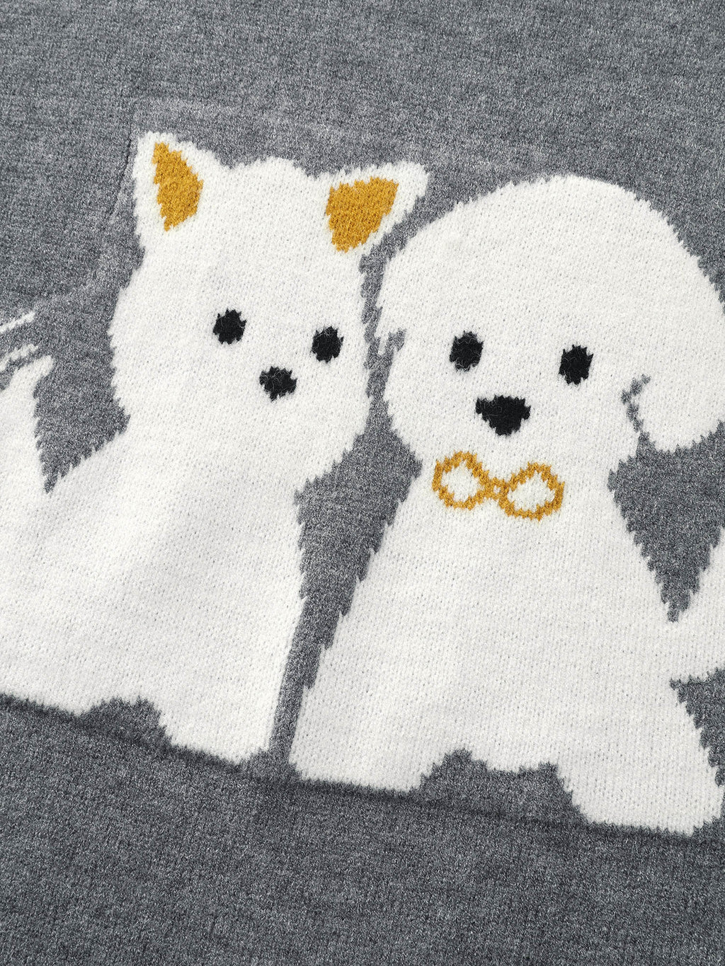 Happy Animal Pattern Jacquard Pullover