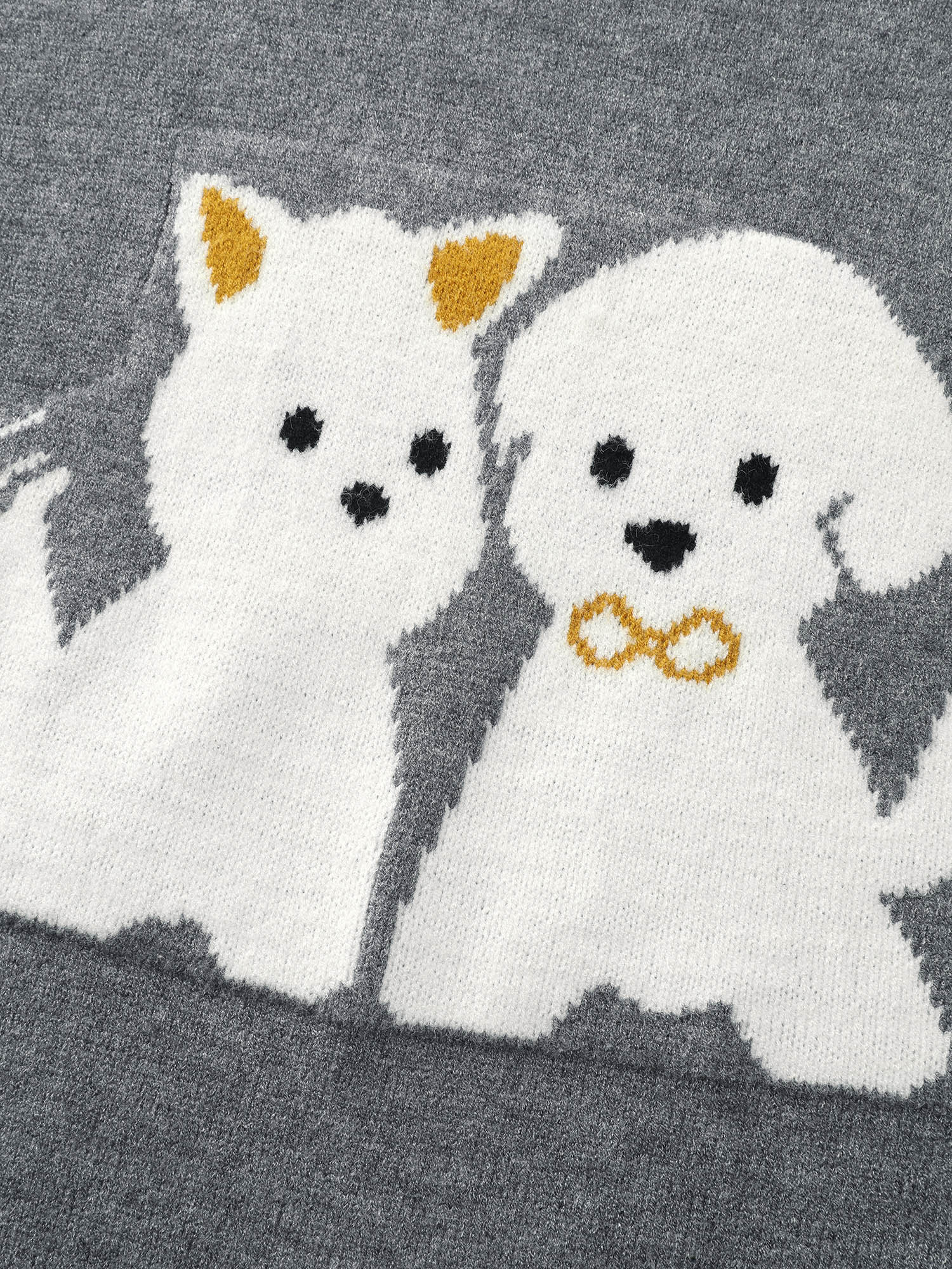 Happy Animal Pattern Jacquard Pullover