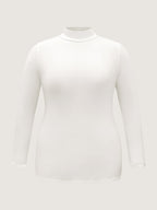 Supersoft Essentials Solid Funnel Neck Knit T-shirt