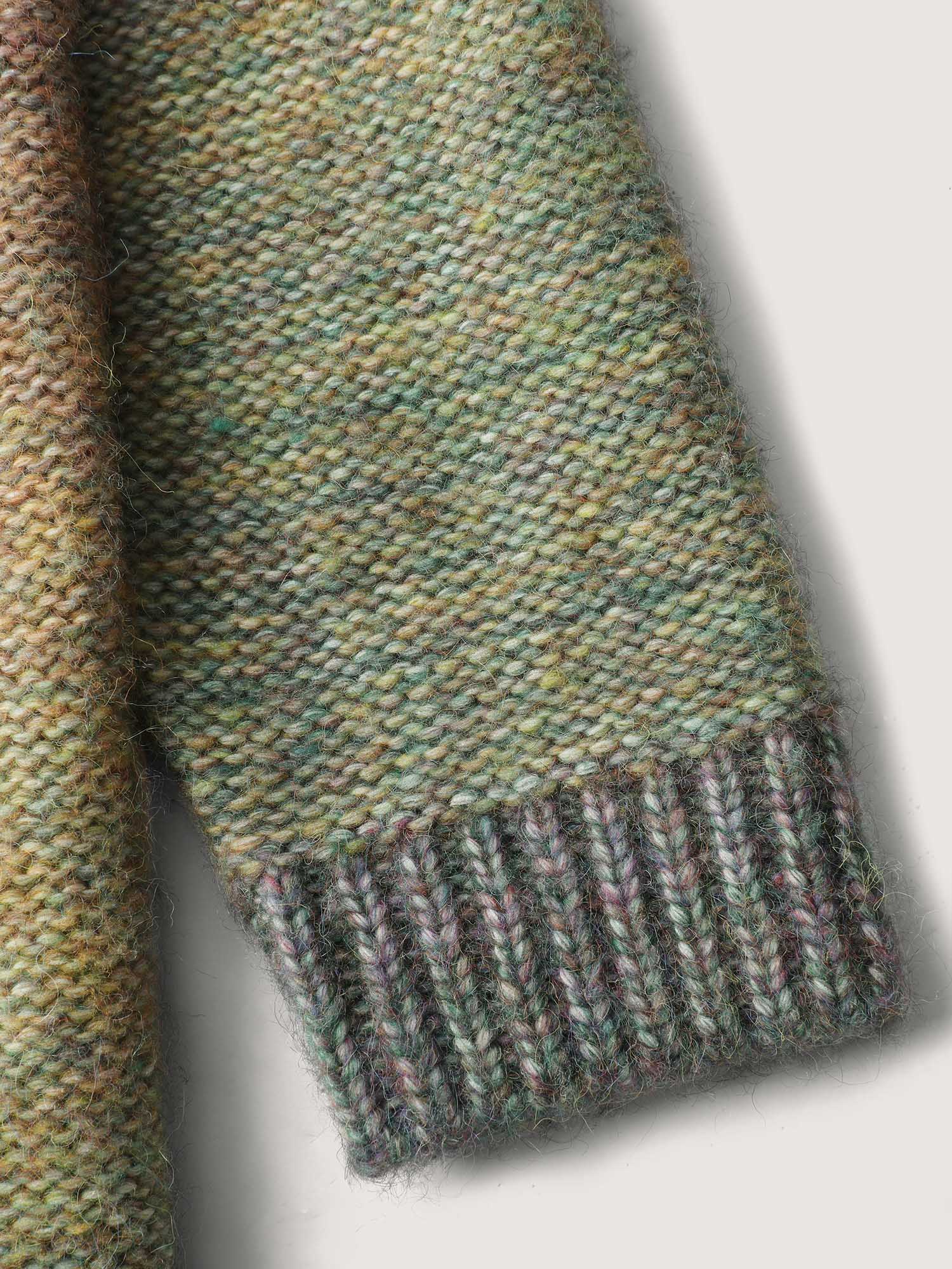 Heather Color Gradient Drop Shoulder Pullover