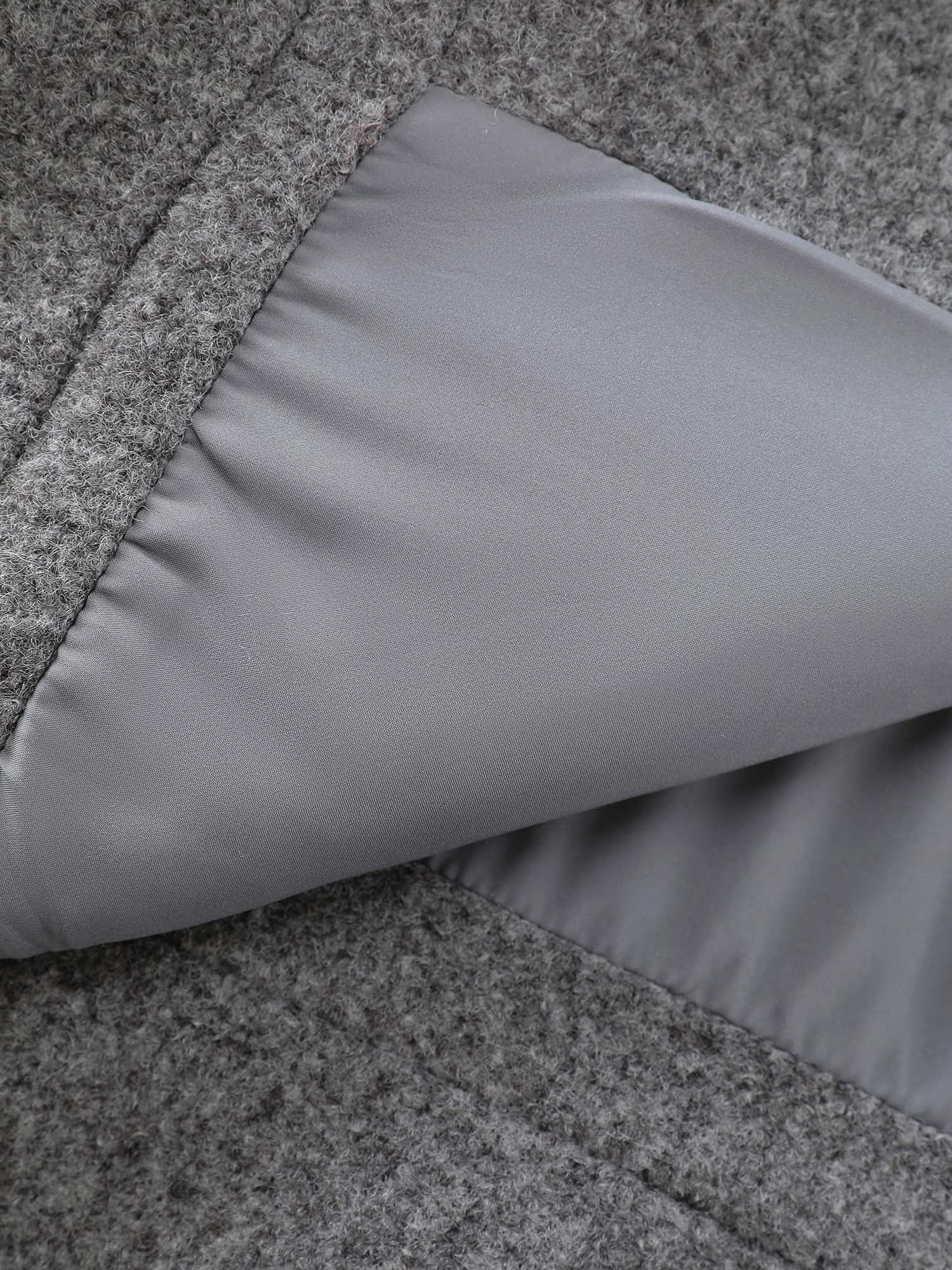 Textured Pockets Crossover Zipper Jacket