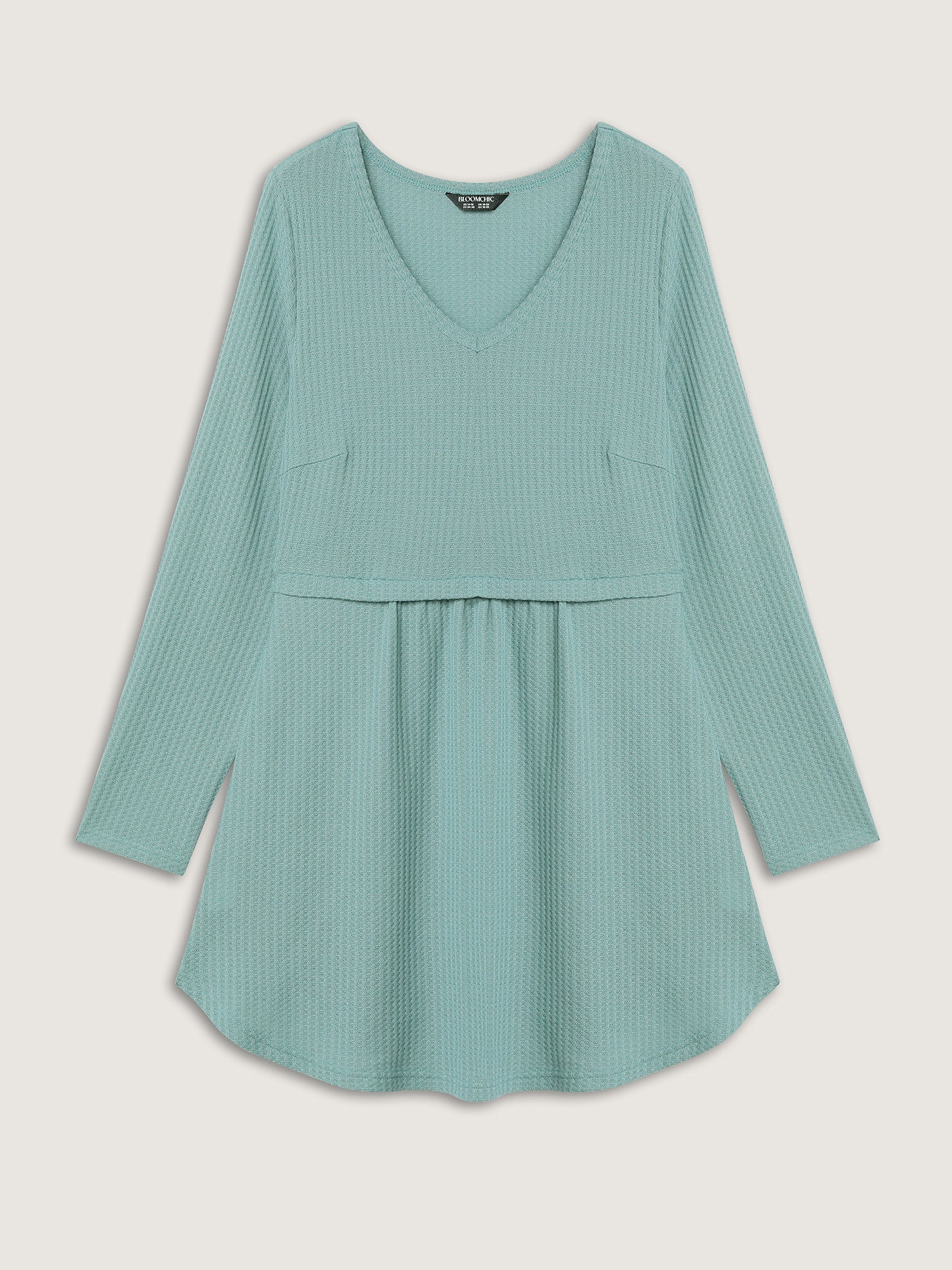 Layered V-Neck Fit and Flare Knit Top