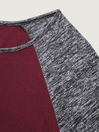 Heather Patchwork Button Detail Stretchy T-Shirt