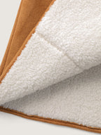 Fluffy Contrast Buttons Quilted Jacket