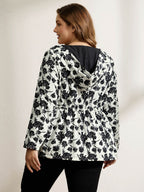 Floral Print Reversible Hooded Coat