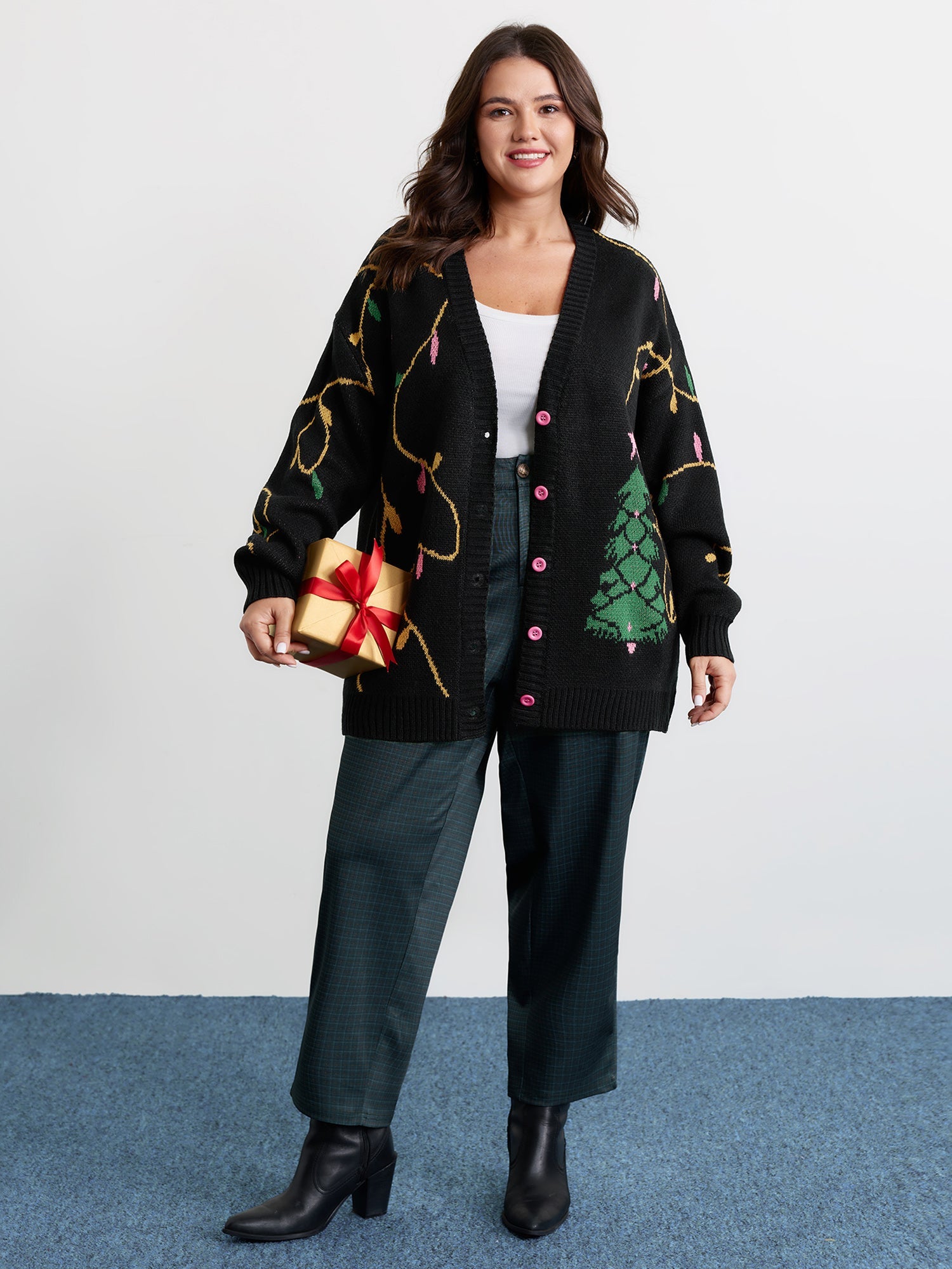 Merry Bright Button Knit Cardigan