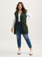 Twisted Hooded Sleeveless Knit Cardigan