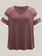 Ditsy Floral Colorblock Contrast Raglan Sleeve T-shirt