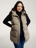 Zipper High Neck Hooded Quilted Jacket