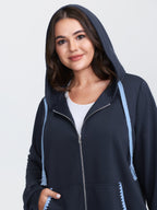 Stretchy Color Contrast Zipper Jacket