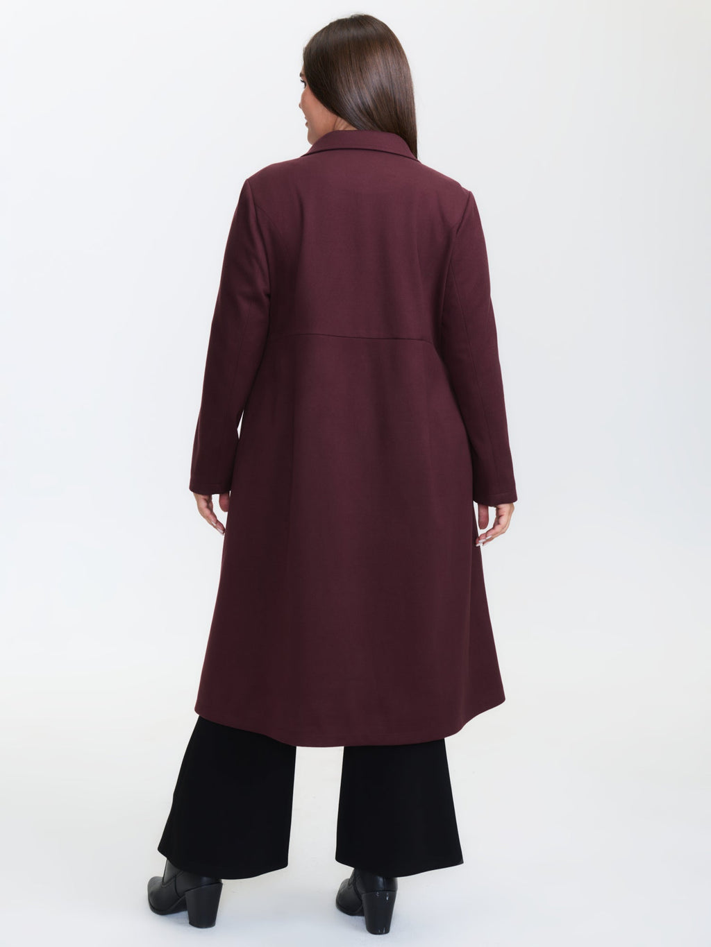 Solid Three Button Flared Coat