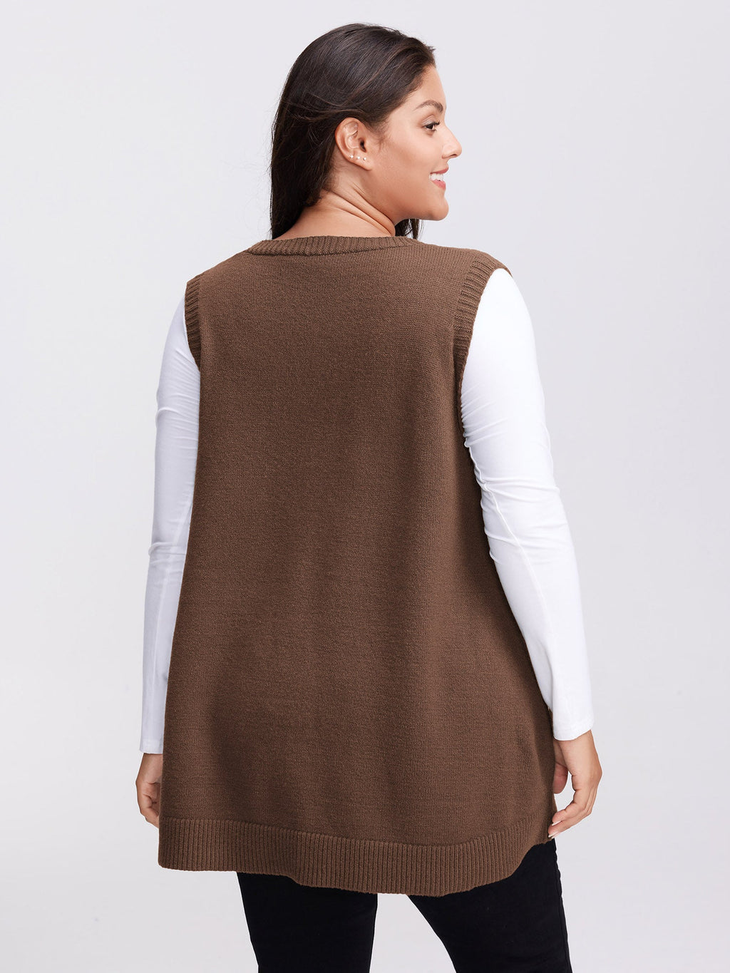 A-Line Pockets V-Neck Pullover