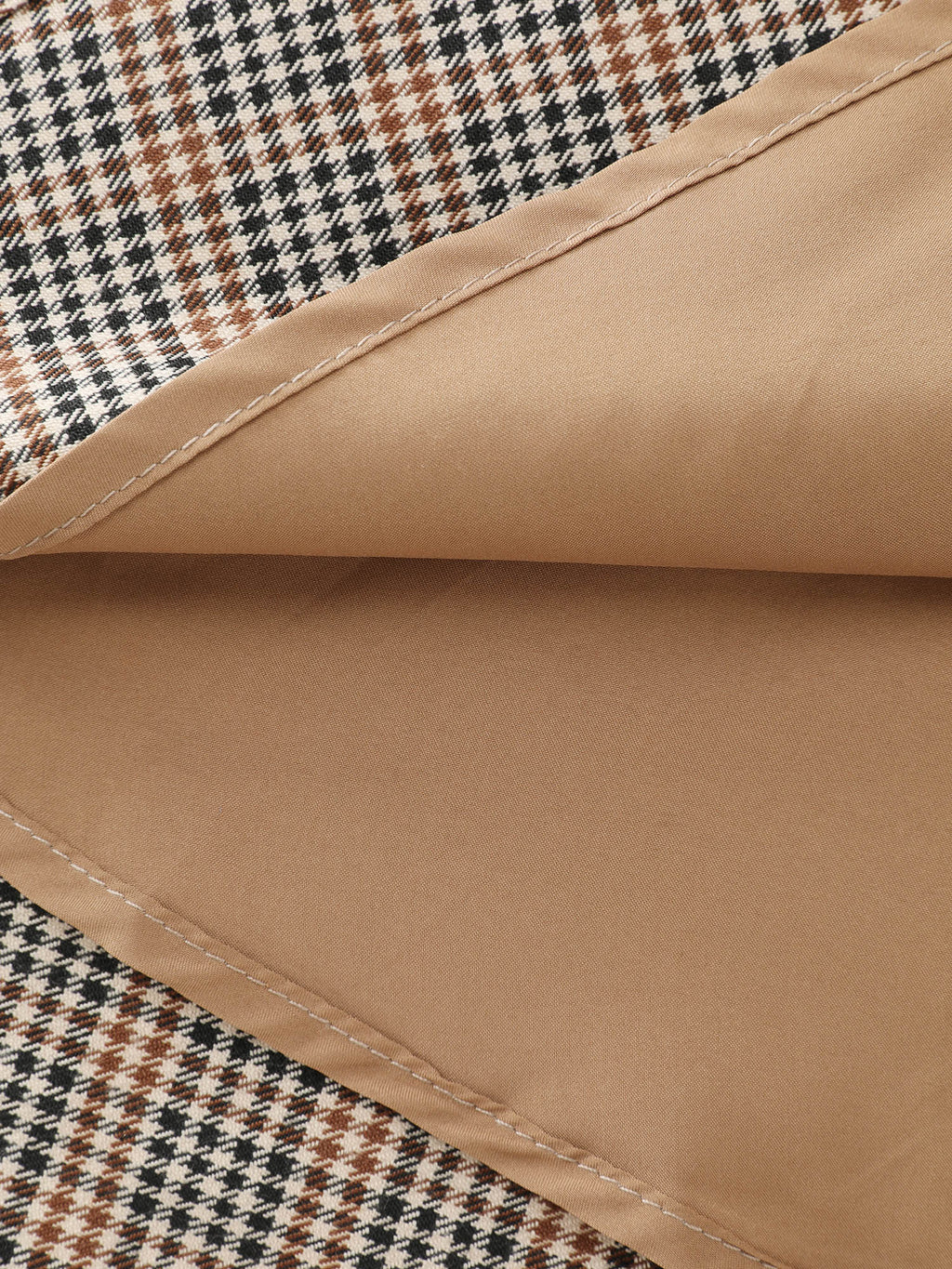 Retro Check Pattern Button Decor Midi Skirt