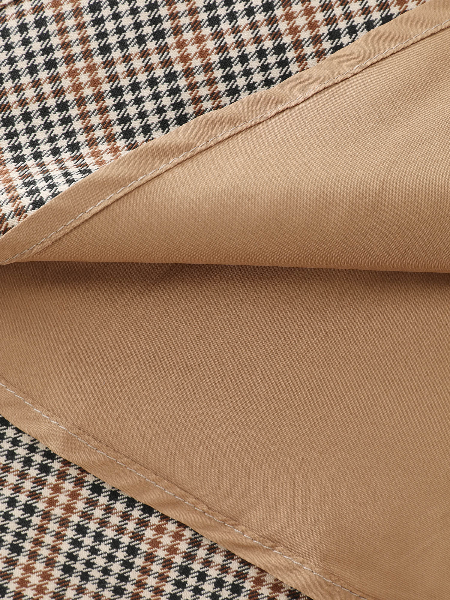 Retro Check Pattern Button Decor Midi Skirt