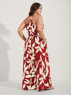 Silhouette Floral Print Sweetheart Jumpsuit