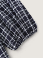 Plaid Pattern Button-Down Blouse