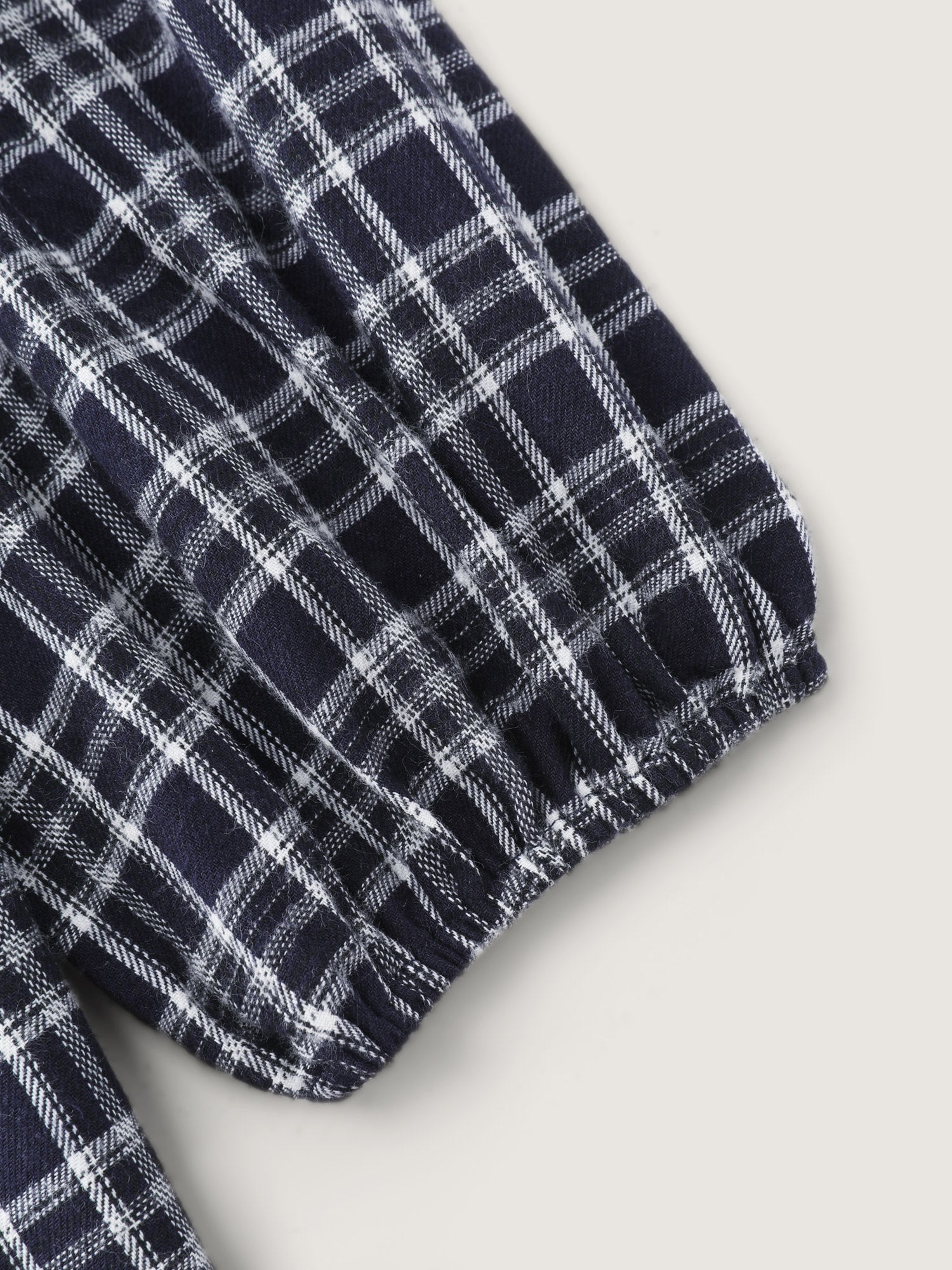 Plaid Pattern Button-Down Blouse