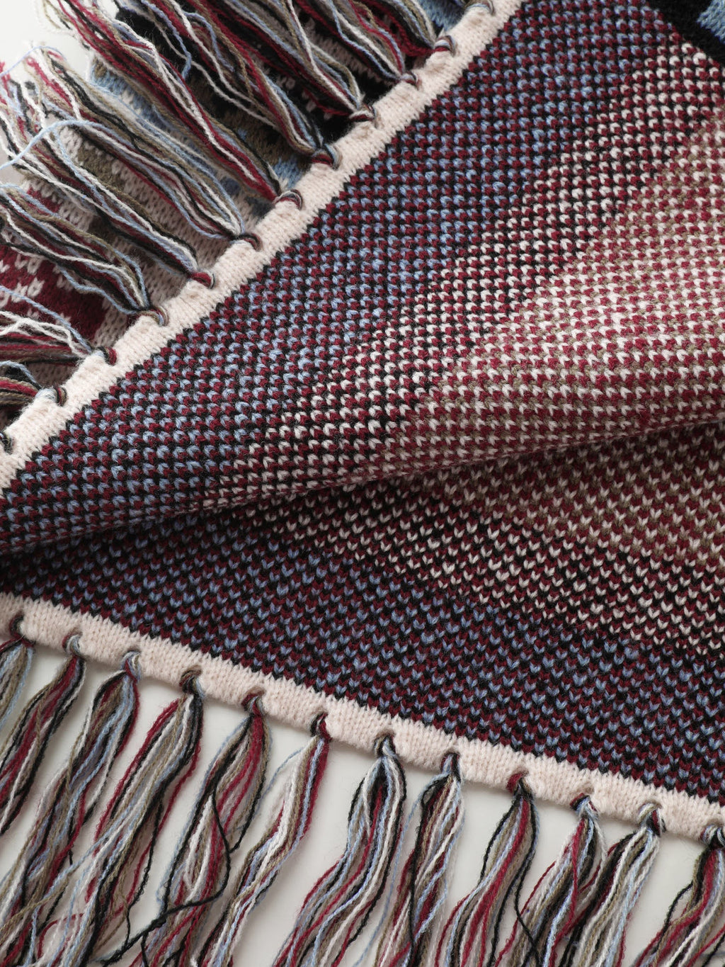 Fair-Isle Pattern Jacquard Fringes Knit Cardigan