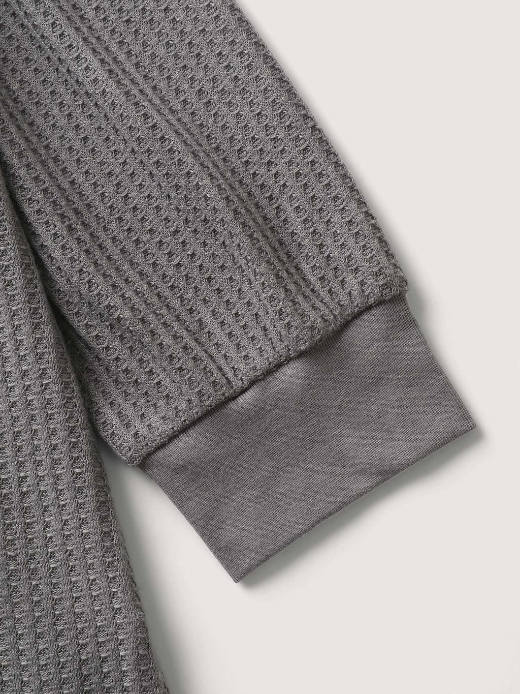 Waffle Grid Notched Collar Lace Sweatshirt