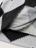 Wavy Stripe Skull Embroidery Zipper Hoodie